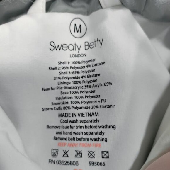 Sweaty Betty Method Hybrid Ski Jacket Faux Fur Hood Women's M, No Belt - Picture 11 of 15
